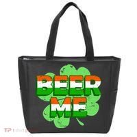 Beer Me St. Patrick's Day Irish Flag Clover Tote Bag thumb 0