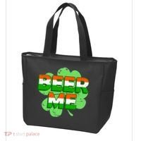 Beer Me St. Patrick's Day Irish Flag Clover Tote Bag thumb 3