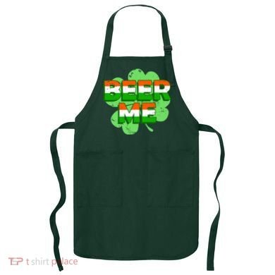 Beer Me St. Patrick's Day Irish Flag Clover Apron