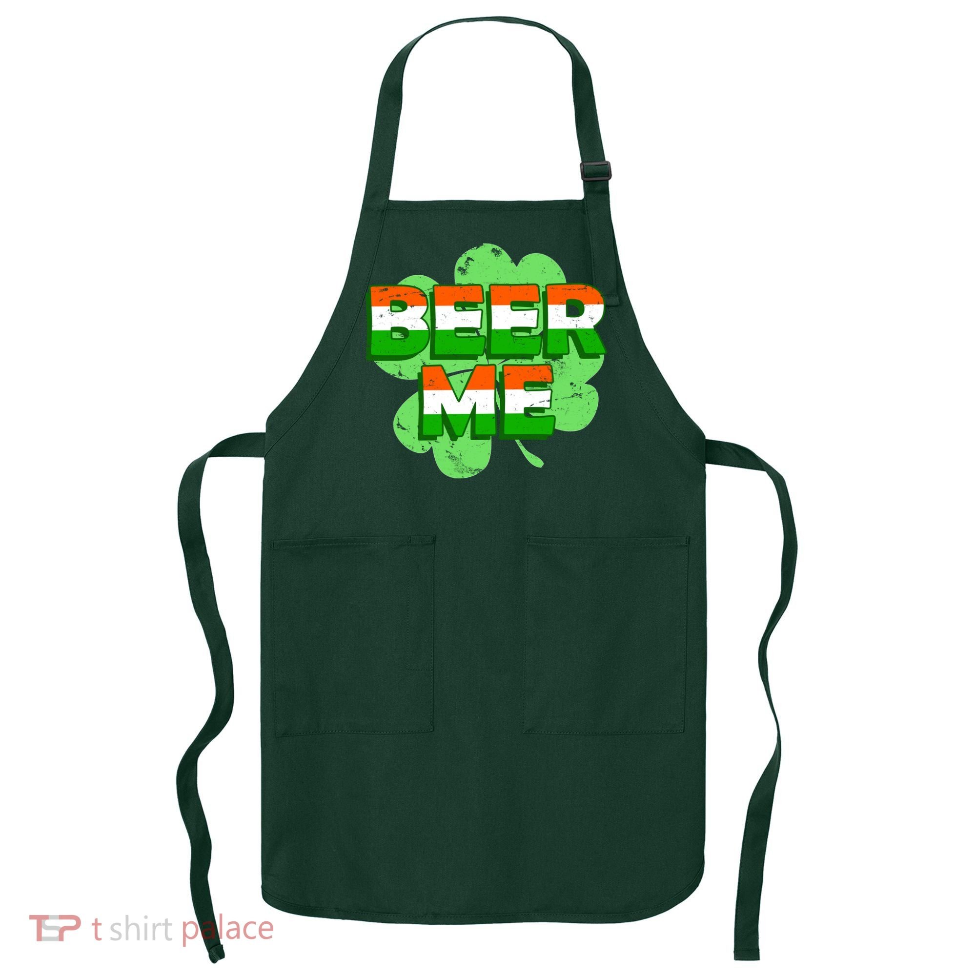 Beer Me St. Patrick's Day Irish Flag Clover Apron