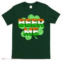 Beer Me St. Patrick's Day Irish Flag Clover T-Shirt thumb 0