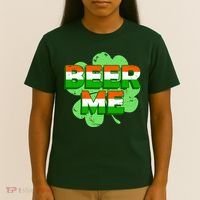 Beer Me St. Patrick's Day Irish Flag Clover T-Shirt thumb 4