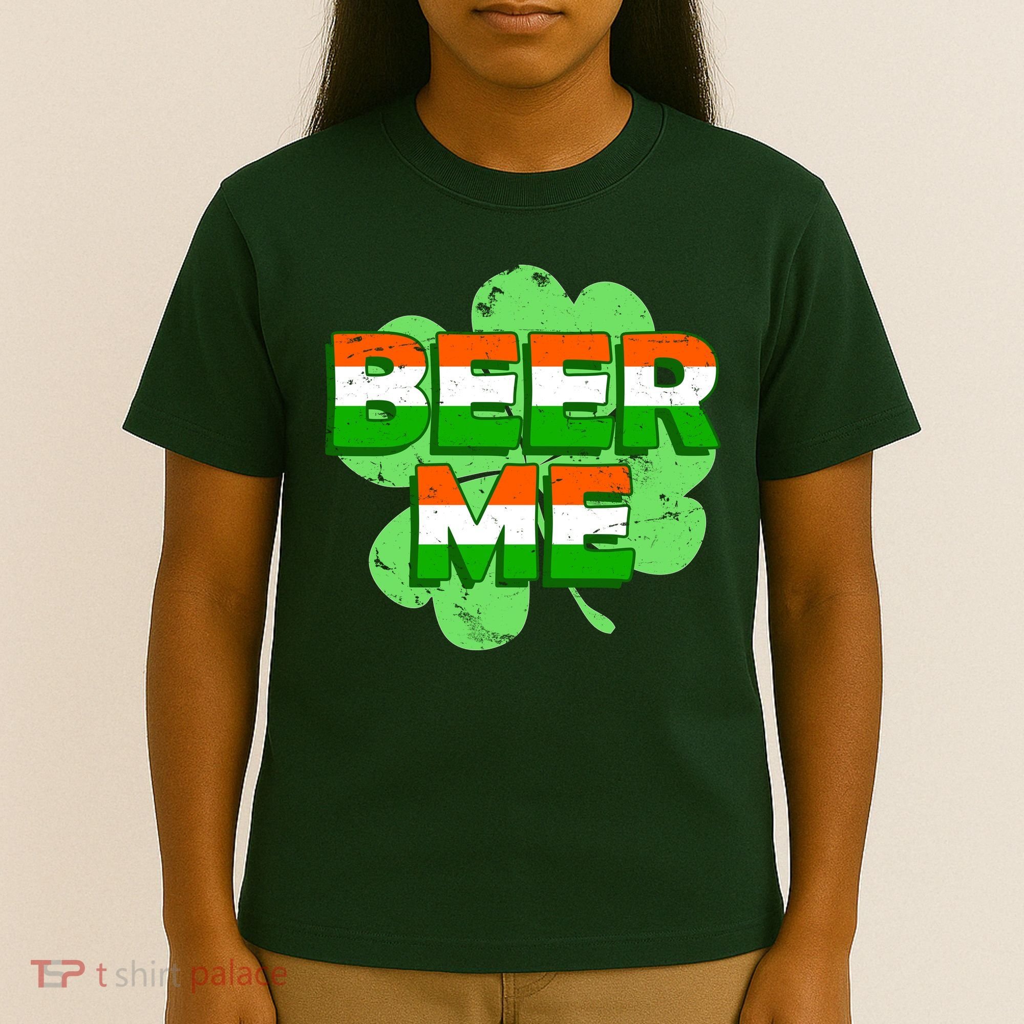 Beer Me St. Patrick's Day Irish Flag Clover T-Shirt