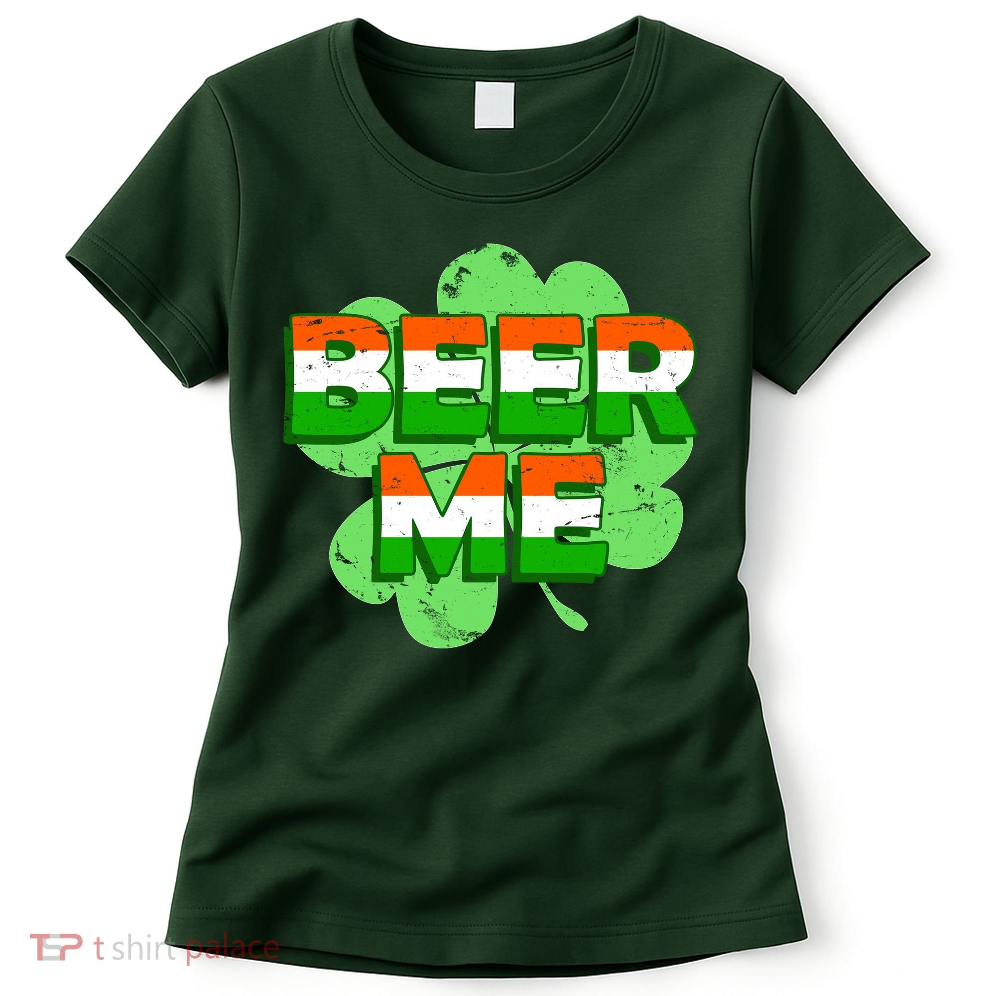 Beer Me St. Patrick's Day Irish Flag Clover Women's T-Shirt