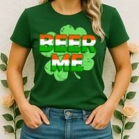 Beer Me St. Patrick's Day Irish Flag Clover Women's T-Shirt thumb 2