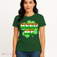Beer Me St. Patrick's Day Irish Flag Clover Women's T-Shirt thumb 4
