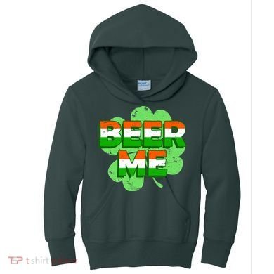 Beer Me St. Patrick's Day Irish Flag Clover Kids Hoodie
