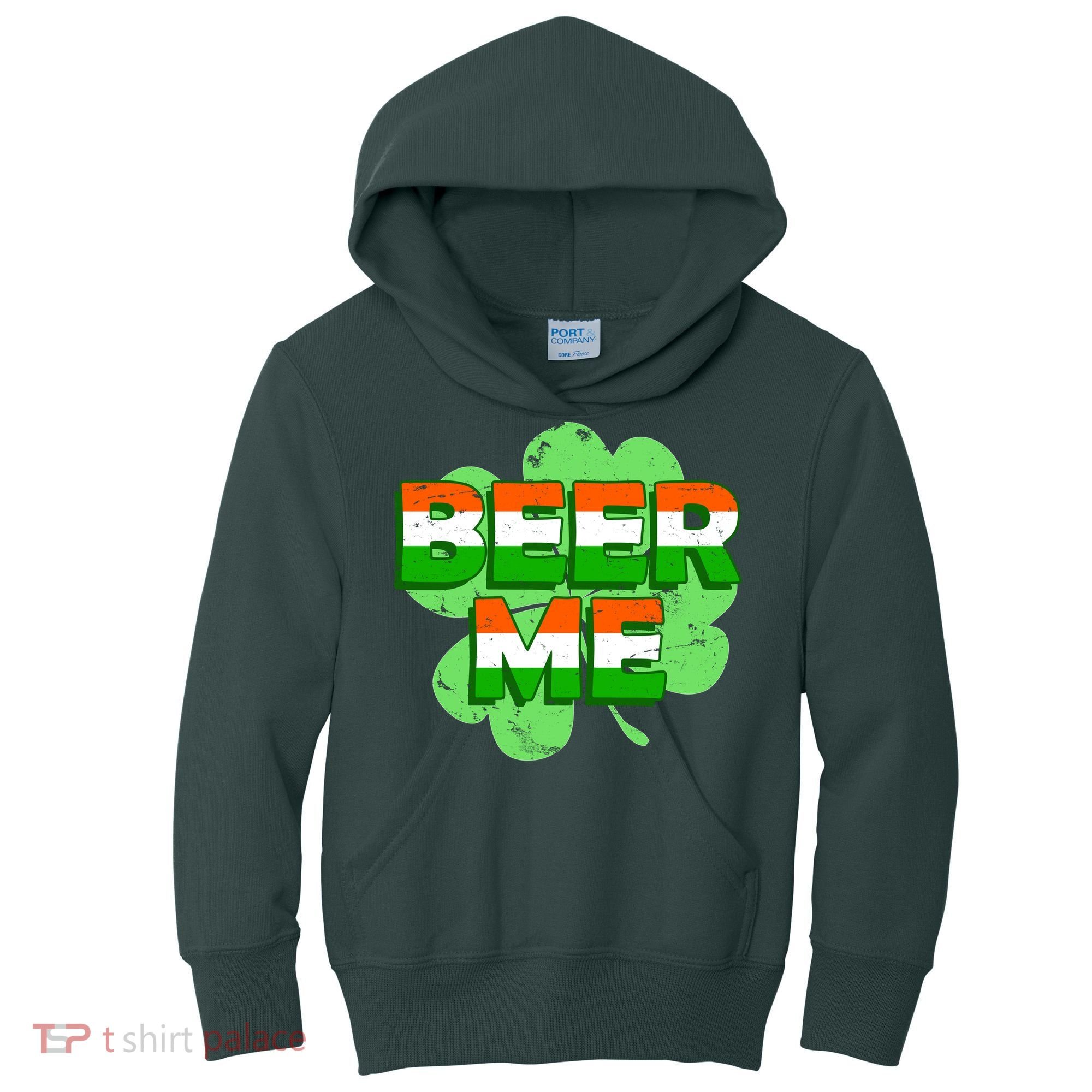 Beer Me St. Patrick's Day Irish Flag Clover Kids Hoodie