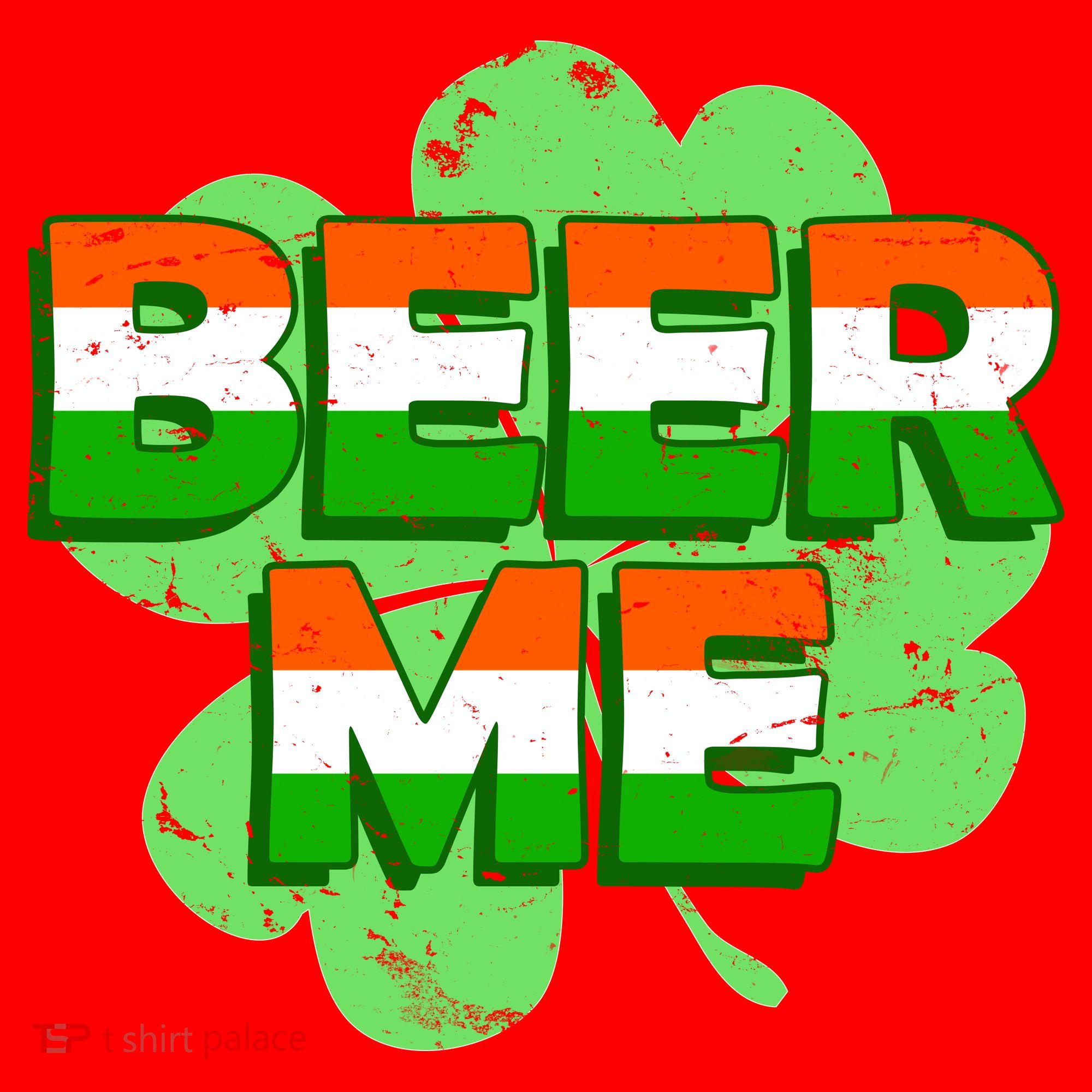 Beer Me St. Patrick's Day Irish Flag Clover Santa Hat