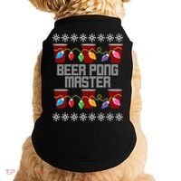 Beer Pong Master Ugly Christmas Sweater Doggie Tank thumb 0