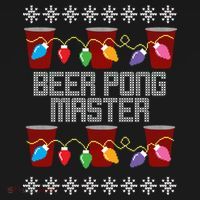 Beer Pong Master Ugly Christmas Sweater USA-Made Doggie Bandana thumb 2