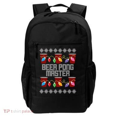 Beer Pong Master Ugly Christmas Sweater Backpack