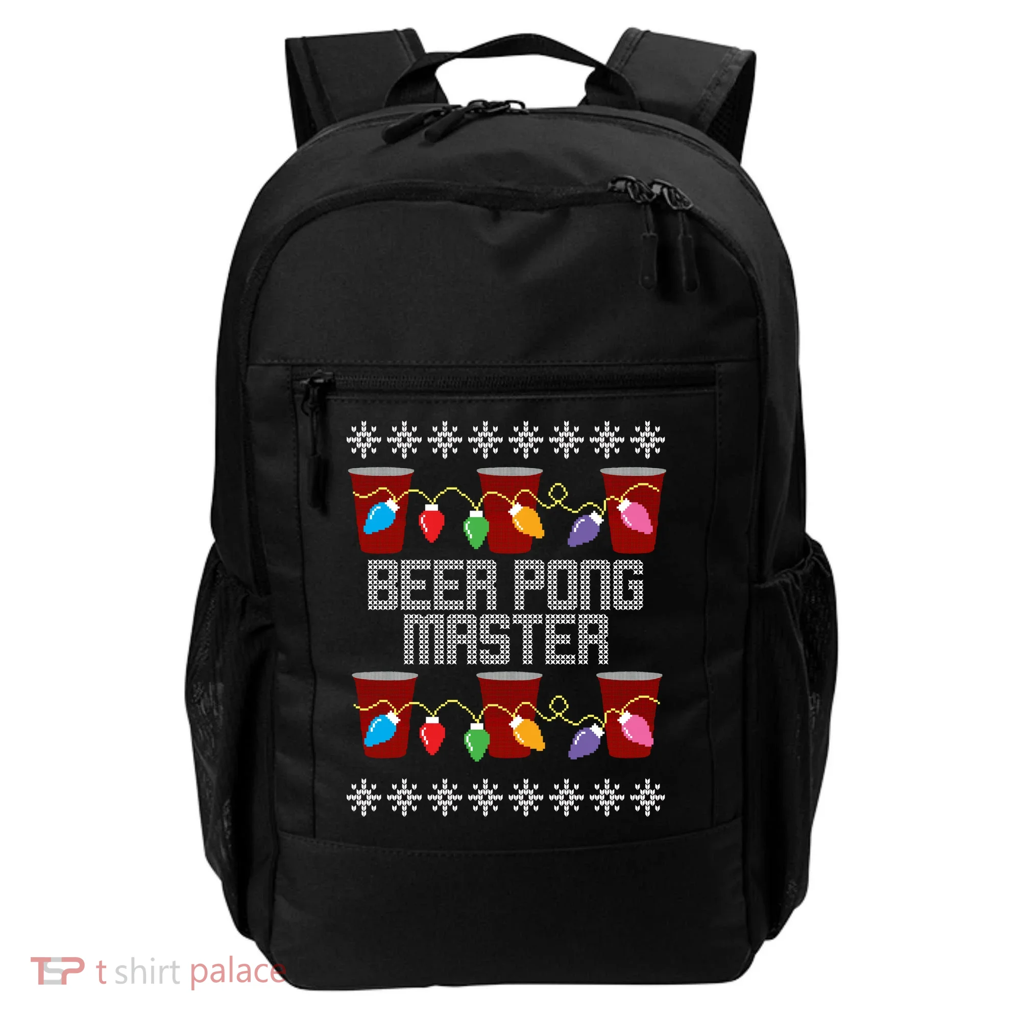 Beer Pong Master Ugly Christmas Sweater Backpack