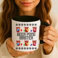 Beer Pong Master Ugly Christmas Sweater Coffee Mug thumb 3