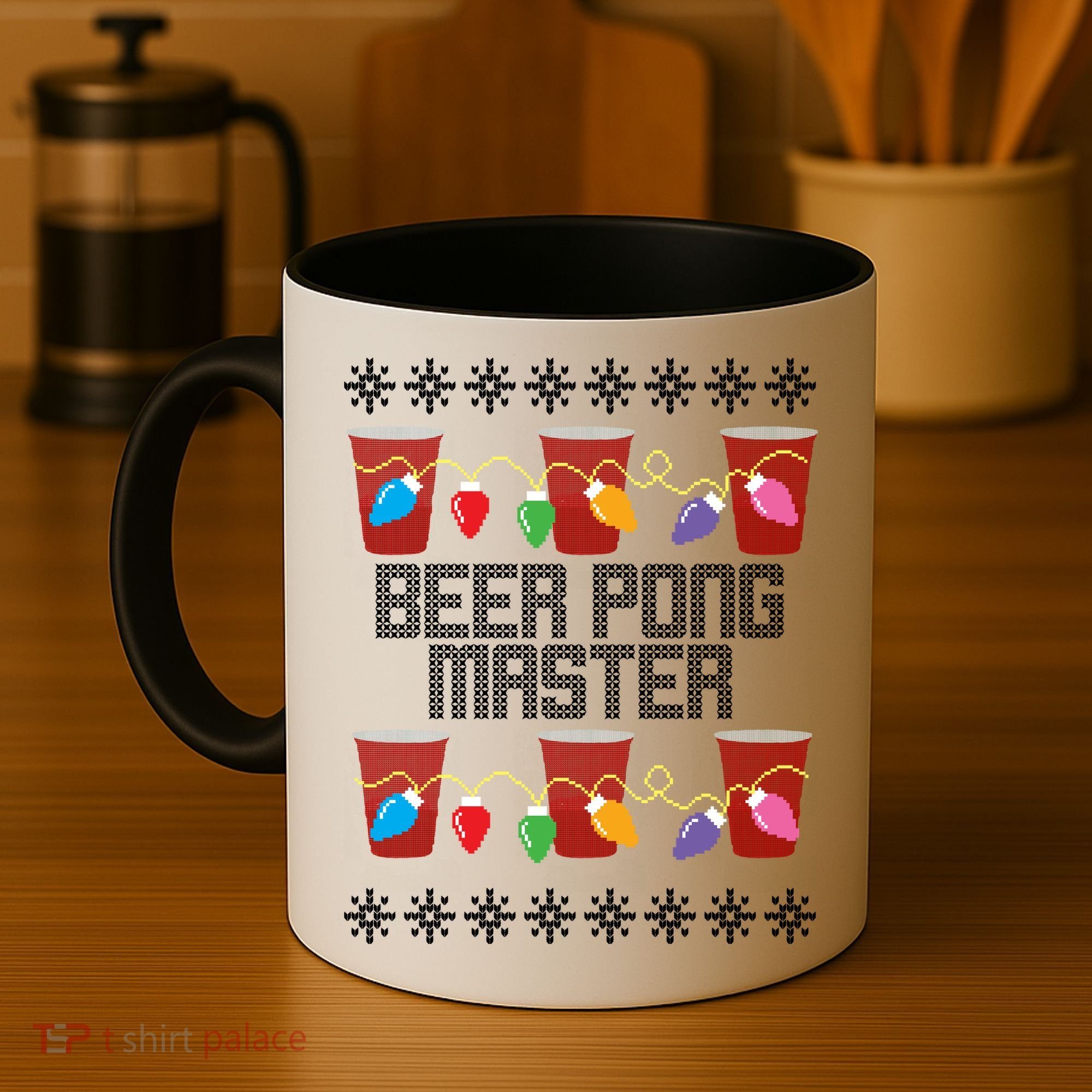 Beer Pong Master Ugly Christmas Sweater Coffee Mug