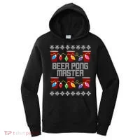 Beer Pong Master Ugly Christmas Sweater Women's Hoodie thumb 0