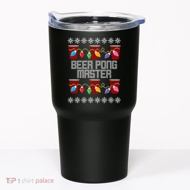 Beer Pong Master Ugly Christmas Sweater Tumbler