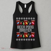 Beer Pong Master Ugly Christmas Sweater Women's Tank Top thumb 3