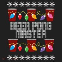 Beer Pong Master Ugly Christmas Sweater Golf Towel thumb 3