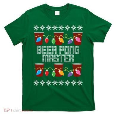 Beer Pong Master Ugly Christmas Sweater T-Shirt