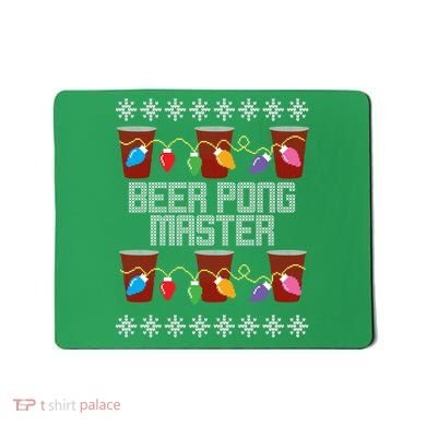 Beer Pong Master Ugly Christmas Sweater Mousepad