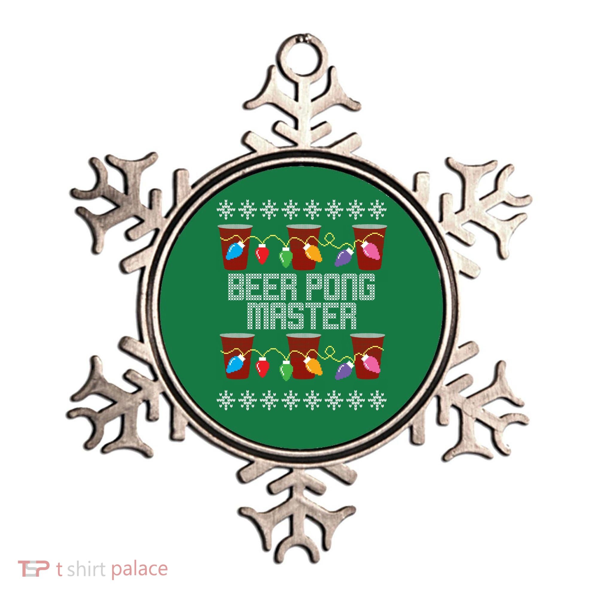 Beer Pong Master Ugly Christmas Sweater Ornament