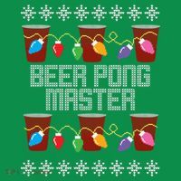 Beer Pong Master Ugly Christmas Sweater Women's Long Sleeve Shirt thumb 2