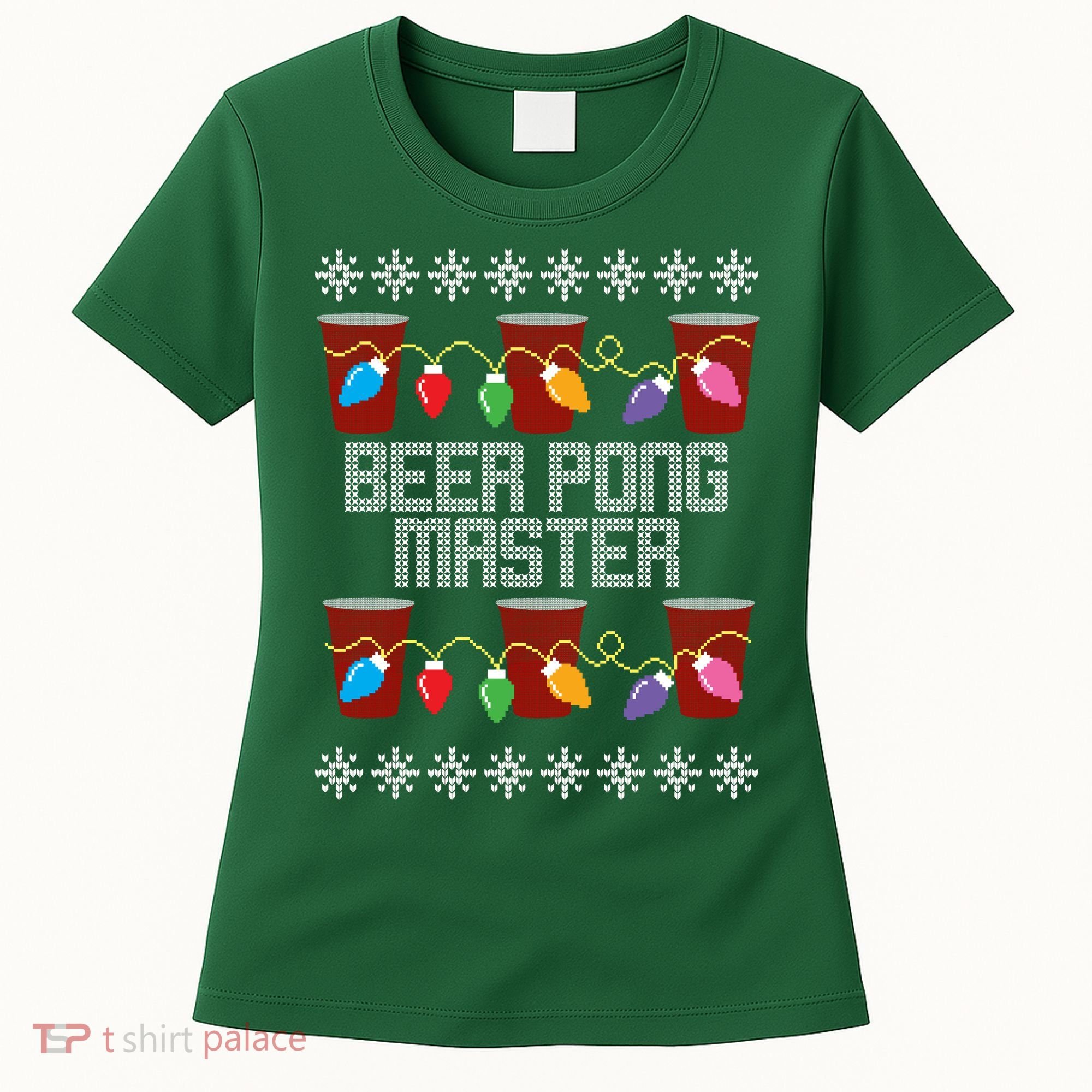 Beer Pong Master Ugly Christmas Sweater Women's T-Shirt