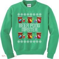 Beer Pong Master Ugly Christmas Sweater Kids Sweatshirt thumb 0