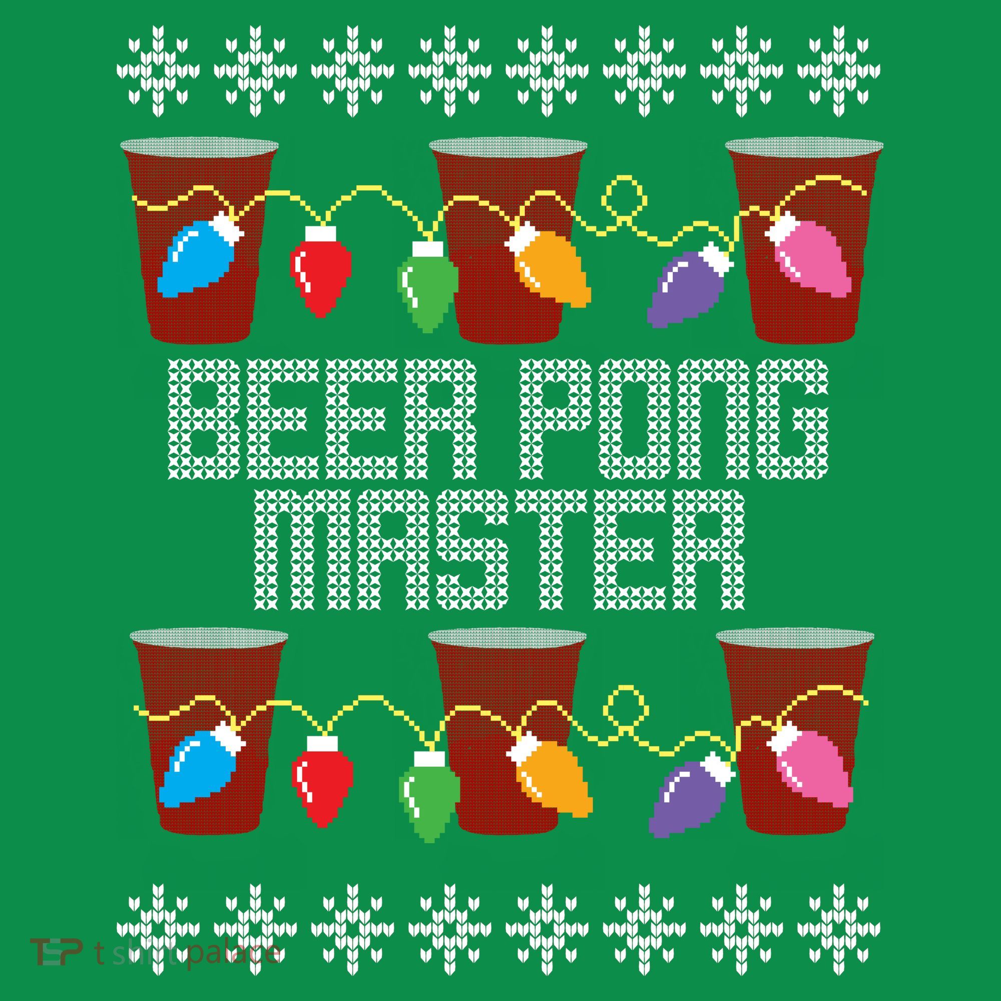 Beer Pong Master Ugly Christmas Sweater Kids Hoodie