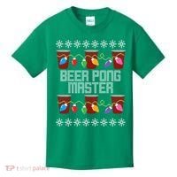 Beer Pong Master Ugly Christmas Sweater Kids T-Shirt thumb 0