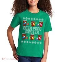 Beer Pong Master Ugly Christmas Sweater Kids T-Shirt thumb 2