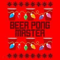 Beer Pong Master Ugly Christmas Sweater Santa Hat thumb 1