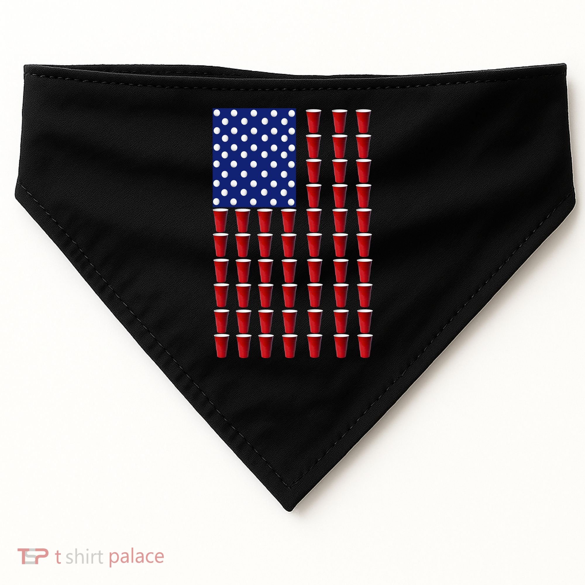 Beer Pong USA American Flag USA-Made Doggie Bandana