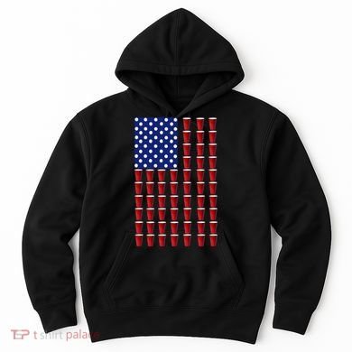 Beer Pong USA American Flag Hoodie