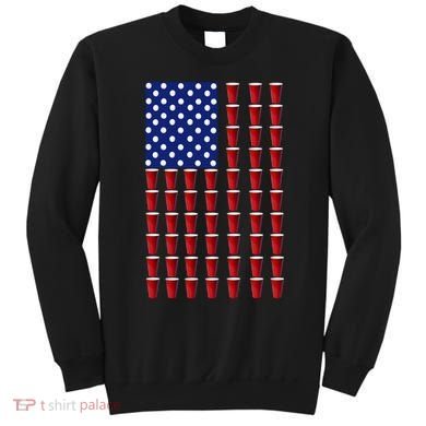 Beer Pong USA American Flag Sweatshirt
