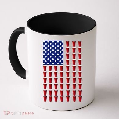Beer Pong USA American Flag Coffee Mug