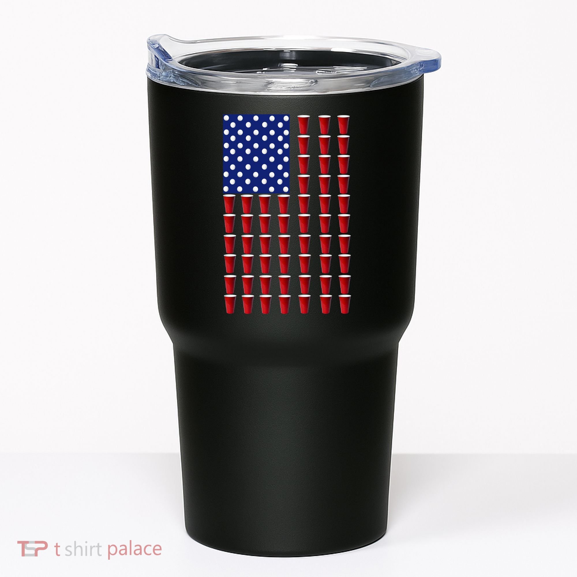 Beer Pong USA American Flag Tumbler