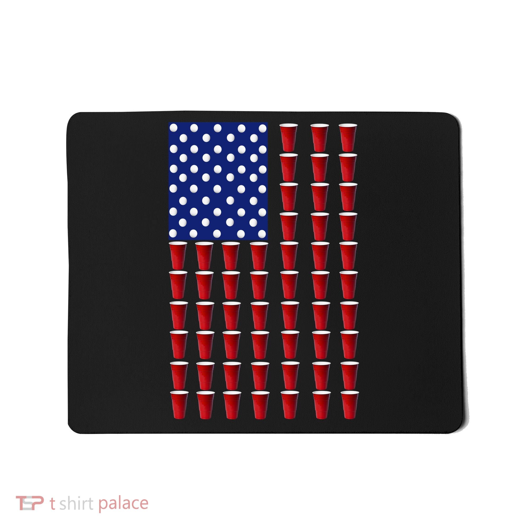 Beer Pong USA American Flag Mousepad