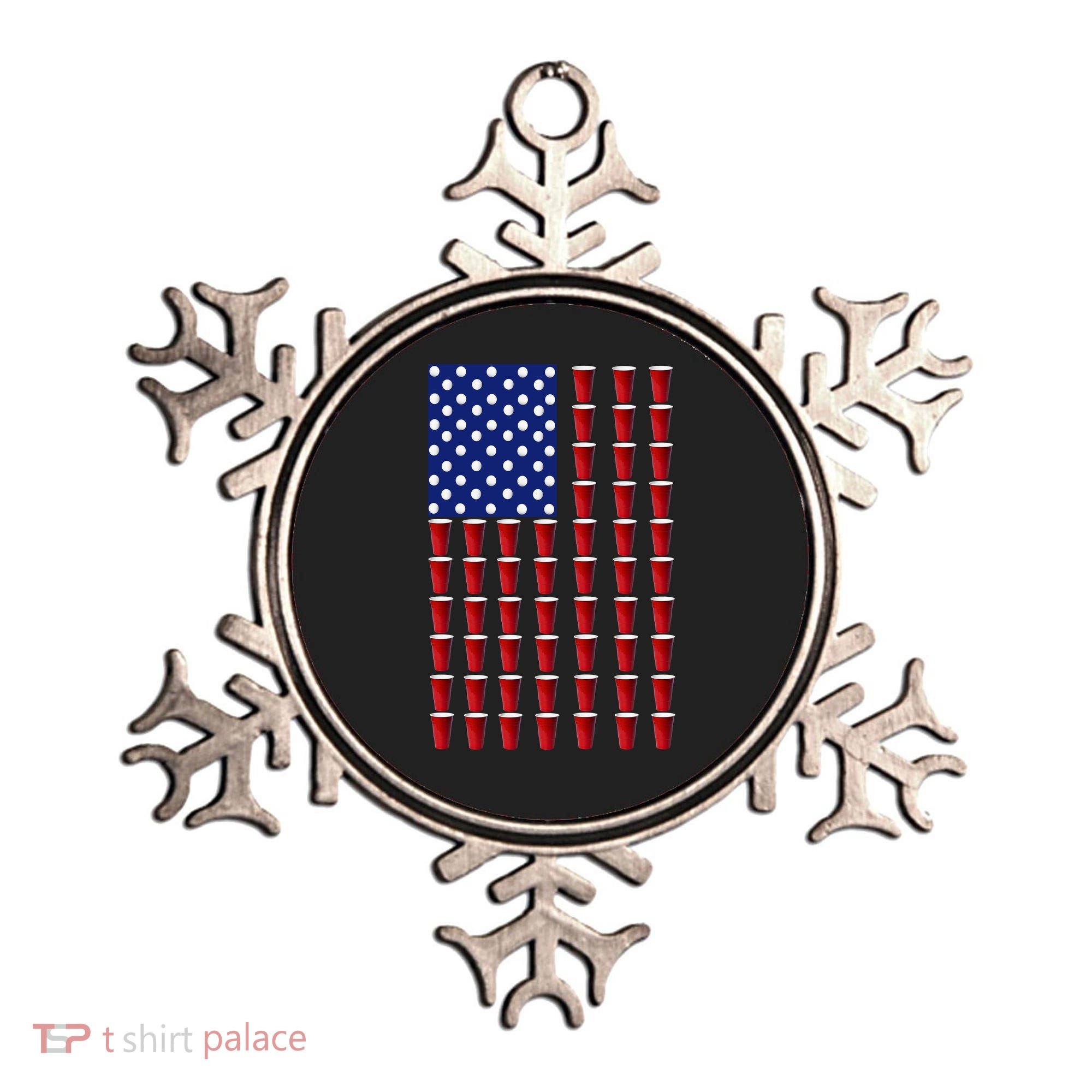 Beer Pong USA American Flag Ornament