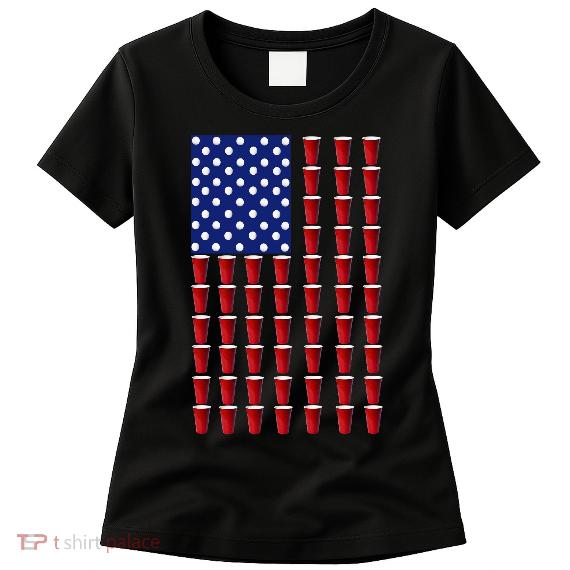 Beer Pong USA American Flag Women's T-Shirt