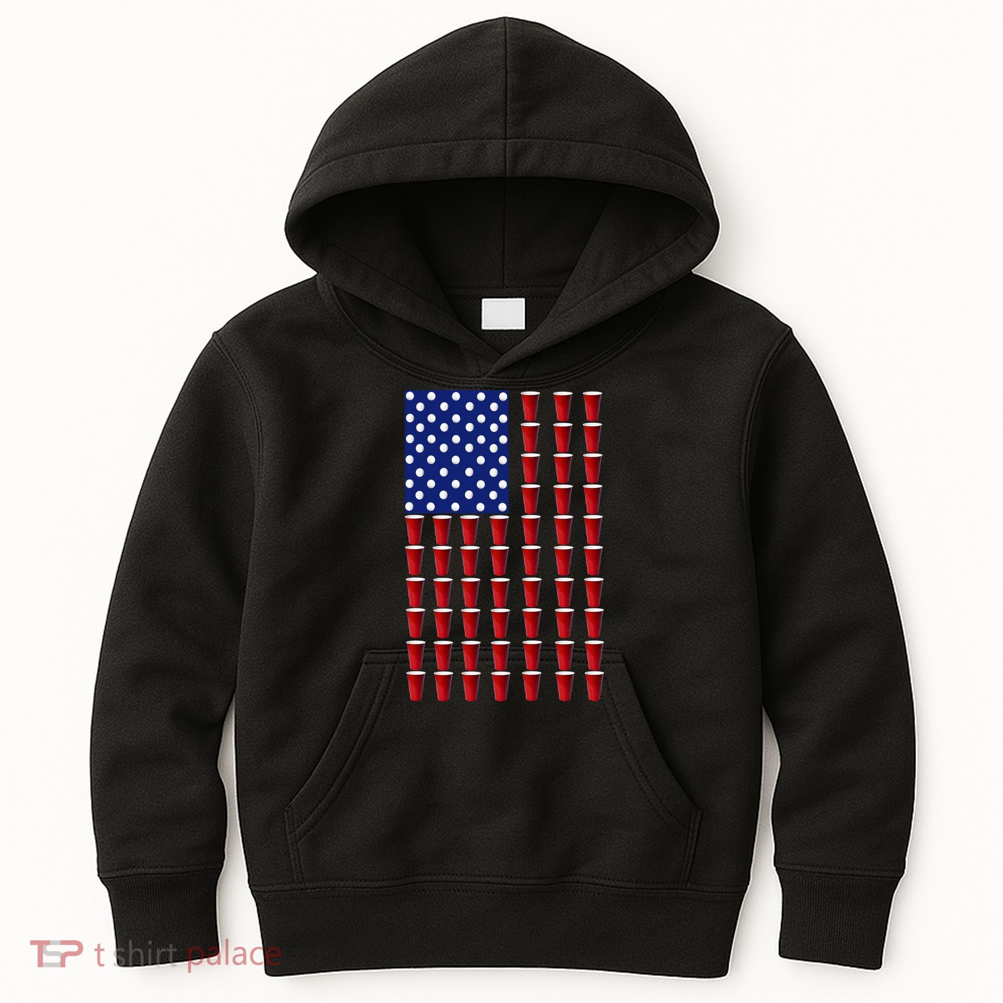 Beer Pong USA American Flag Kids Hoodie