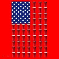 Beer Pong USA American Flag Santa Hat thumb 1
