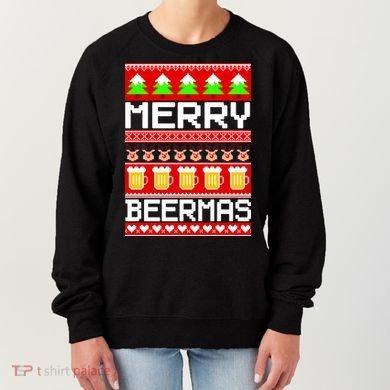 Beer Ugly Christmas Sweater Merry Beermas Women's Sweatshirt