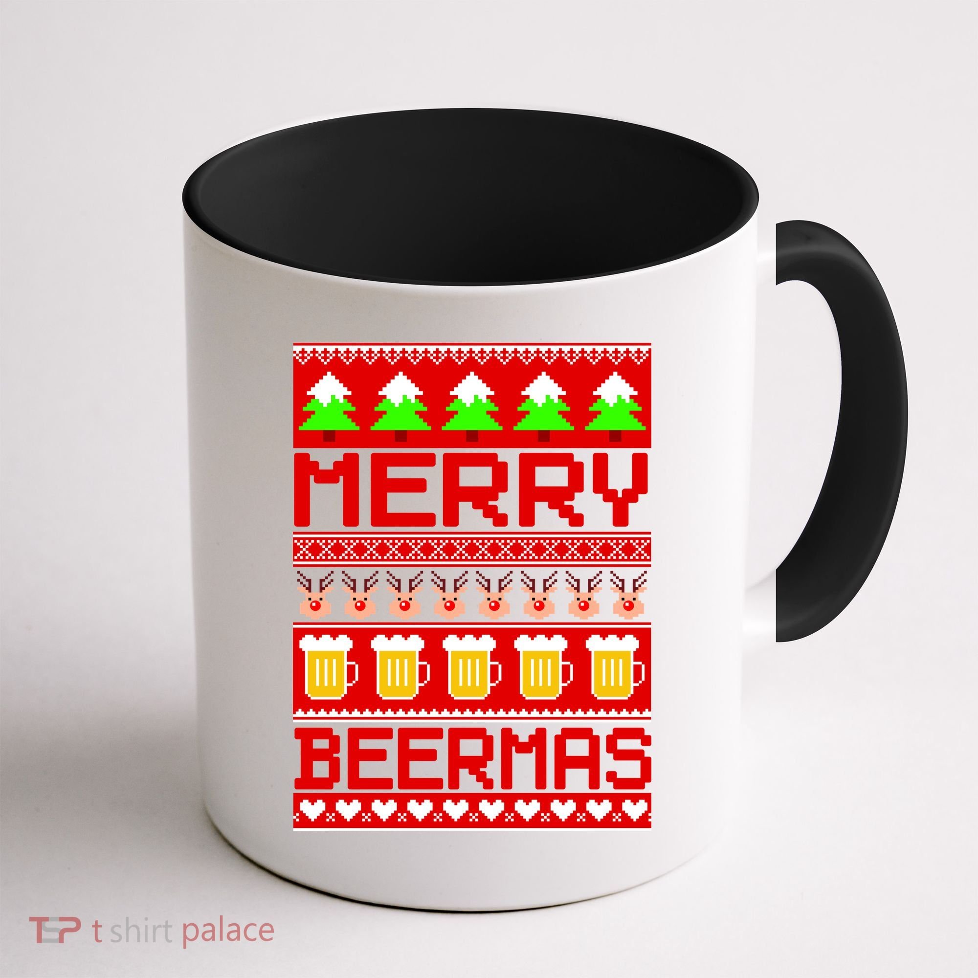 Beer Ugly Christmas Sweater Merry Beermas Coffee Mug