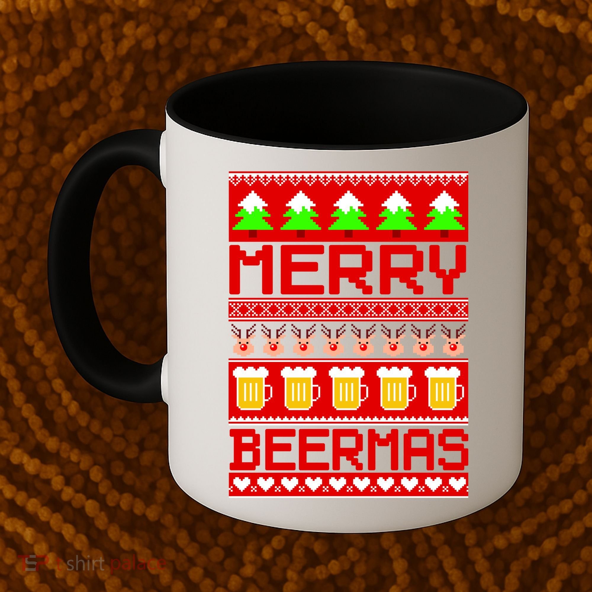 Beer Ugly Christmas Sweater Merry Beermas Coffee Mug