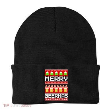 Beer Ugly Christmas Sweater Merry Beermas Beanie