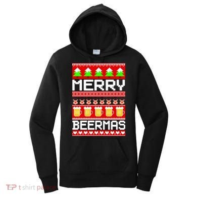 Beer Ugly Christmas Sweater Merry Beermas Women's Hoodie