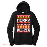 Beer Ugly Christmas Sweater Merry Beermas Women's Hoodie thumb 0