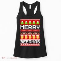 Beer Ugly Christmas Sweater Merry Beermas Women's Tank Top thumb 0